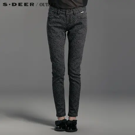 sdeer圣迪奥女装夏装复古波点长裤S14280814商品大图