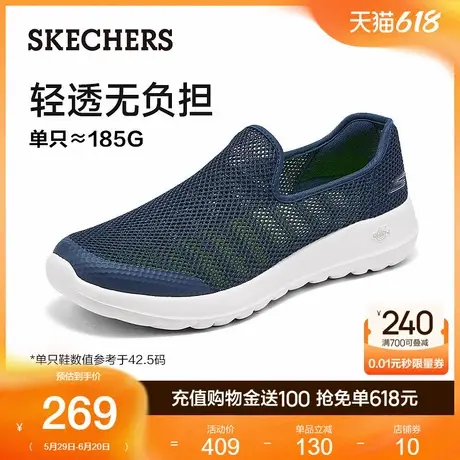 父亲节礼物|斯凯奇男鞋一脚蹬休闲健步鞋2025夏新款爸爸鞋透气图片
