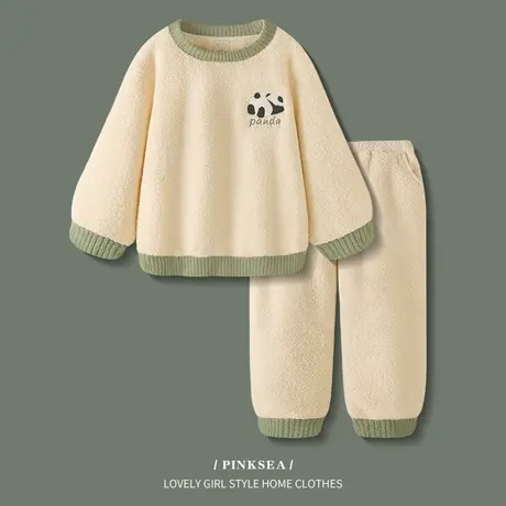 Pinksea珊瑚绒睡衣冬季女2023年新款大码加厚保暖女款家居服套装图片