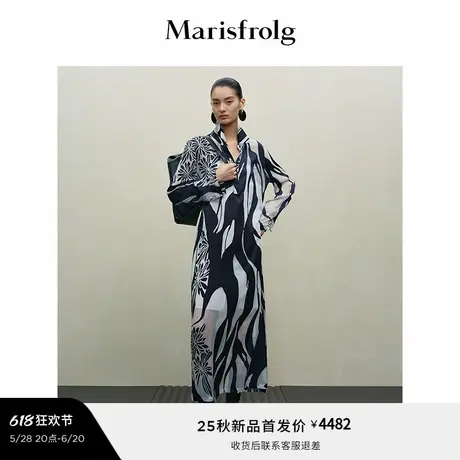 【烧花工艺】Marisfrolg玛丝菲尔2025秋新款艺术花朵廓形连衣裙图片