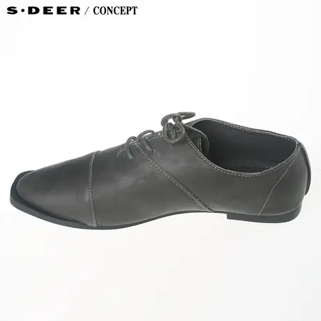 【新品】sdeer圣迪奥专柜正品女装秋复古中性设计牛皮女鞋5183963图片