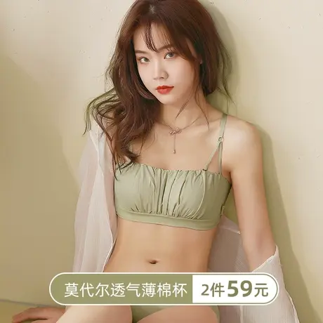 抹胸内衣女薄款夏季防走光裹胸白色无肩带防滑小胸聚拢无钢圈文胸商品大图