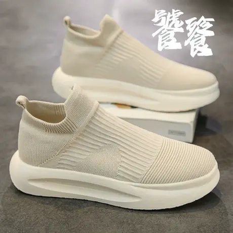网鞋男夏季透气2025新款飞织网面男鞋休闲跑步中帮袜子运动老爹鞋图片