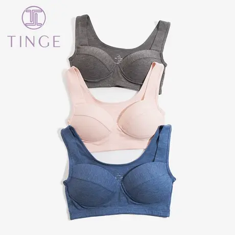 TINGE罩杯一体双面细绒抹胸式文胸女士保暖内衣背心秋冬季打底图片