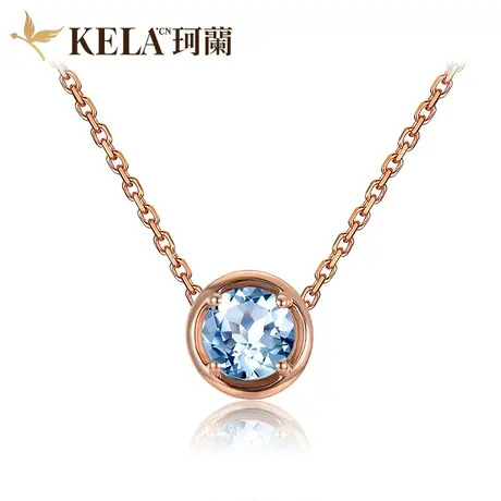 珂兰彩宝 9K金天然托帕石石榴石紫晶吊坠女至佳送礼珠宝 缘情P图片