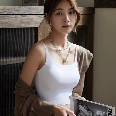 白色吊带内衣女夏天薄款冰丝抹胸小背心少女初高中学生青少年文胸图片