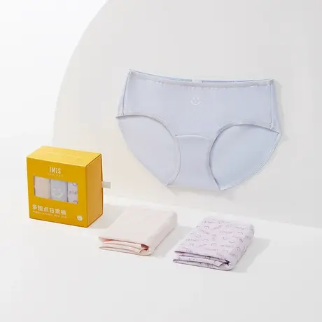 爱美丽IMIS内裤女士棉质抗菌底裆中腰平角裤IM23BPC1（三件装）图片
