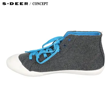 【新品】sdeer圣迪奥专柜正品女装休闲撞色毛呢拼接女鞋5183964图片