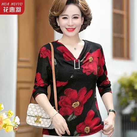 2023新款妈妈春装长袖上衣洋气高贵小衫中年妇女中老年女春秋气质商品大图
