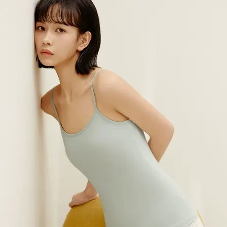三枪背心女夏舒肤弹力棉女士吊带衫修身青年吊带背心白色黑30818图片