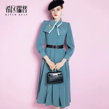 希区瑞普高端气质赫本风连衣裙女装秋冬2024新款法式复古大摆伞裙图片