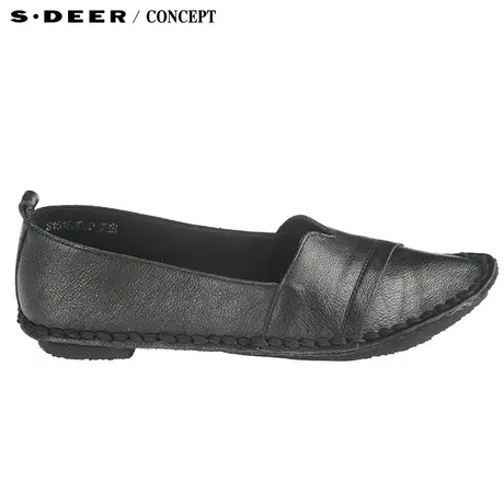 【新品】sdeer圣迪奥专柜正品女装复古蜡绳锁边牛皮鞋S15183960图片