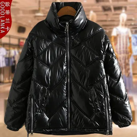 加肥加加大码棉服女装宽松200斤洋气减龄冬装立领夹克羽绒棉棉衣商品大图