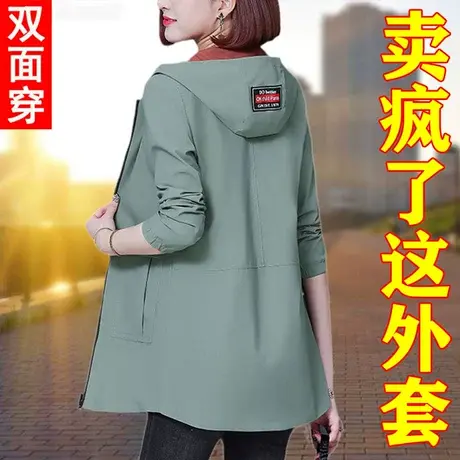 恋上17号风衣外套女中长款春秋2022年秋季新款中年女装秋装上衣妈商品大图
