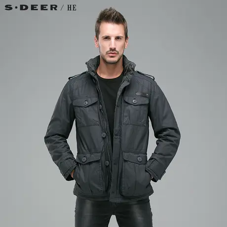 sdeerhe圣迪奥男装加厚连帽休闲男士棉外套H13472352图片