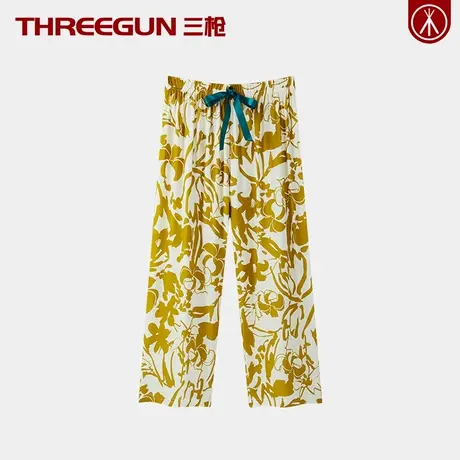 三枪凉感超薄款女士八分家居裤春夏季睡裤可外穿中老年宽松空调裤图片