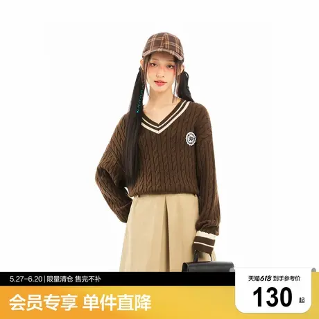 【清仓】乐町秋冬新款美式学院风拼接连衣裙女C2FAD4326图片