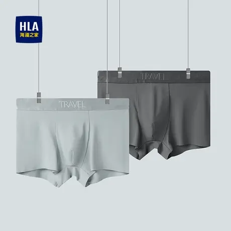 HLA/海澜之家简约提花橡筋针织平脚短裤25新款透气舒适滑爽内裤男图片