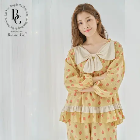 Bananagirl睡衣女2021年新款草莓甜美可爱女士春秋女睡衣长袖套装图片