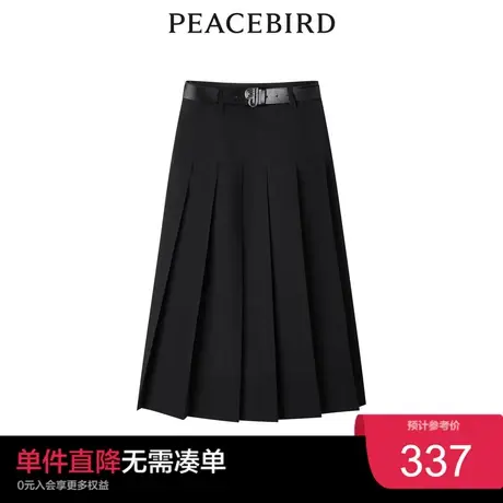 太平鸟女士时尚年冬季新款百褶长裙奥莱图片