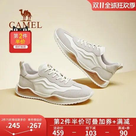 骆驼男鞋2023秋季新款复古撞色阿甘德训鞋百搭厚底男士时尚运动鞋商品大图