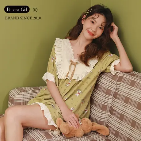 Bananagirl睡衣女夏季女可爱卡通甜美公主风日系短袖家居服可外穿图片