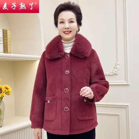 2023冬季新款妈妈装加绒加厚保暖棉袄服气质中老年人女奶奶装外套图片