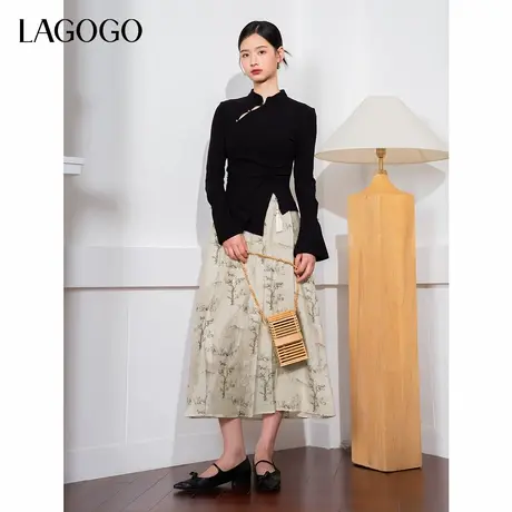 LAGOGO新中式半身裙女拉谷谷2024年春秋新款流苏马面裙汉服裙子图片