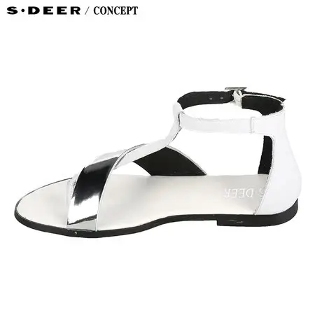 【秋装新品】sdeer圣迪奥专柜正品时尚休闲光感拼接凉鞋S14283959商品大图