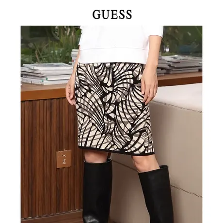 【38上新季】GUESS款女士印花包臀半身裙图片