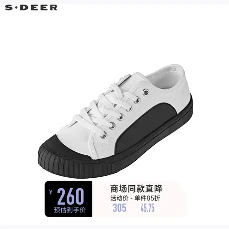 sdeer圣迪奥时尚休闲撞色拼接帆布鞋S20283963图片
