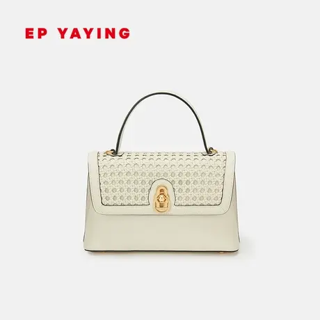 EP雅莹国风女包 编织牛皮翻盖大包手提斜挎包 24春装新品B008A图片