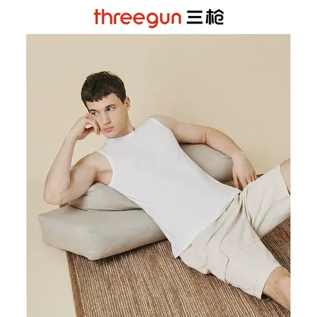三枪背心男士2023夏新品弹力棉轻薄透气打底内衣无袖坎肩T恤汗衫图片