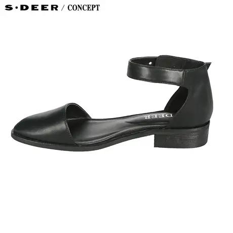 【新品】sdeer圣迪奥 专柜正品女装夏装时尚尖头平底皮鞋4283955商品大图
