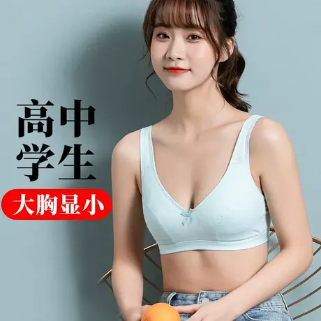 少女内衣发育期高中学生文胸17岁18青少年女孩纯棉大胸显小防下垂商品大图