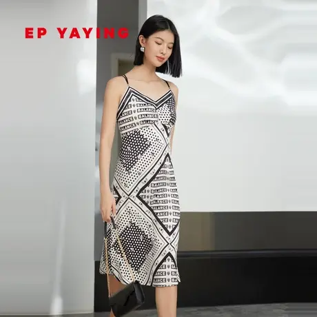 [真丝系列]EP雅莹女装 中长款印花吊带裙 2023新款4206A图片