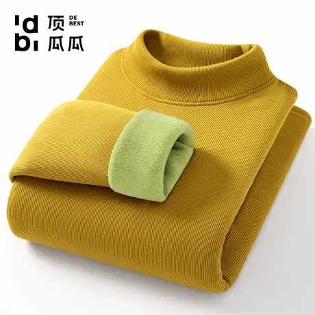 【驼绒巨厚】顶瓜瓜冬季女士半高领加绒加厚打底衫保暖内衣上衣图片
