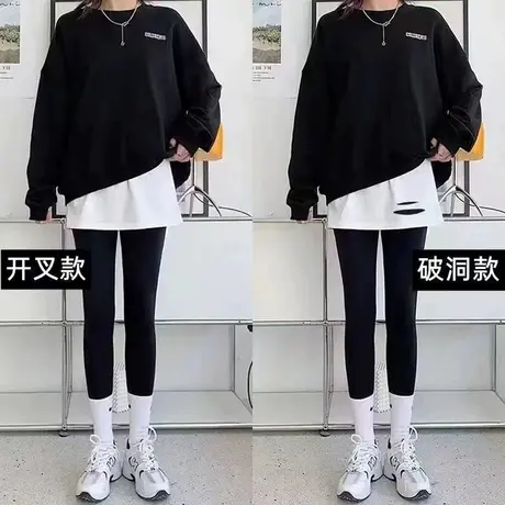 白色鲨鱼裤叠穿小屁帘女下摆遮屁股打底大码半身裙秋冬卫衣内搭图片