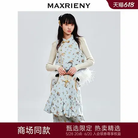 【商场同款-节庆新中式】MAXRIENY雪尼尔复古提花娃娃连衣裙童装图片