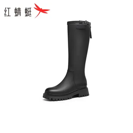 红蜻蜓小个子长筒靴2023秋季新款女鞋帅气机车靴厚底增高时装靴子商品大图