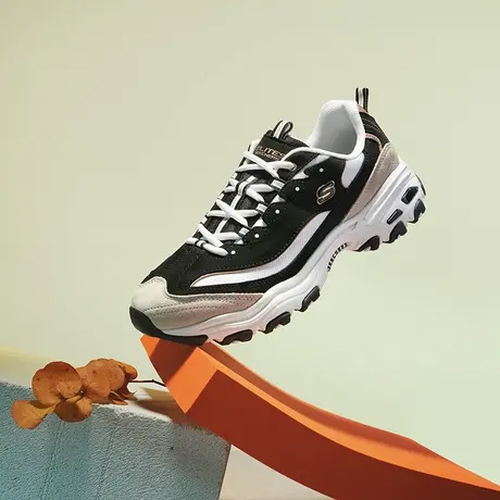 Skechers斯凯奇春夏季款男鞋休闲厚底老爹鞋百搭运动熊猫鞋666114图片