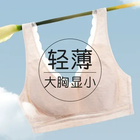 内衣女无钢圈文胸夏天薄款胖妹mm背心加大码显胸小少女初高中学生图片