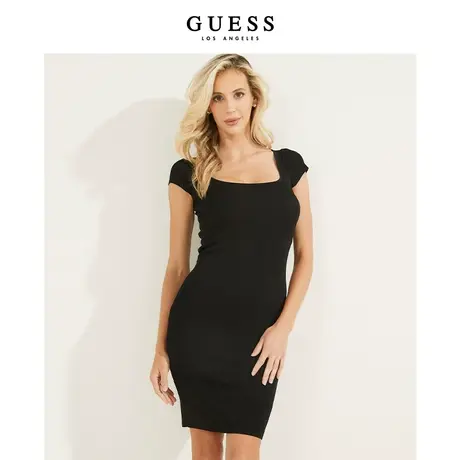 GUESS 女士短袖法式针织连衣裙-W1YK85Z2U00图片