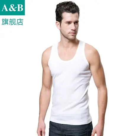 ab男士背心薄款男无袖透气休闲全棉纯色运动吸汗汗衫S706图片