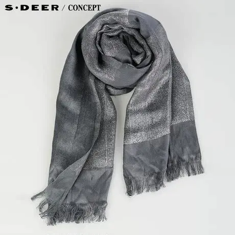 【新品】sdeer圣迪奥专柜正品女秋光感银线钩织围巾4383773图片
