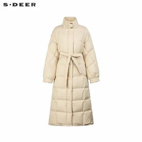 sdeer圣迪奥女装时尚立领收腰宽松长款羽绒服S244Z2405图片