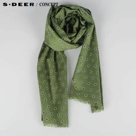 【2014夏装新品】sdeer圣迪奥专柜正品撞色几何图案围巾4283750图片