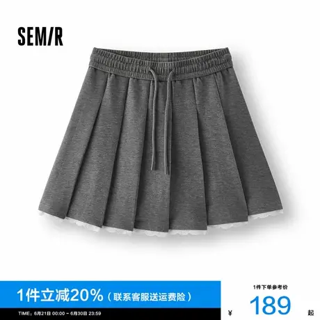 [商场同款]森马半身裙女蕾丝花边百褶裙少女感2025新款秋俏皮短裙图片