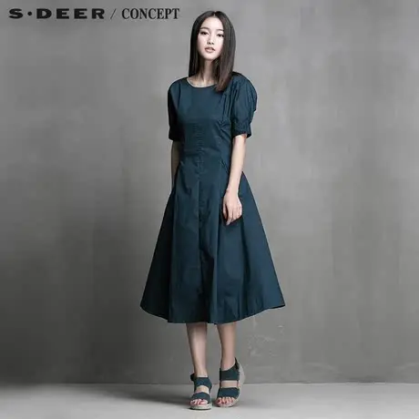 S&middot;DEER＼CONCEPT【新品】圣迪奥宫廷范纯色束腰连衣裙4281241图片