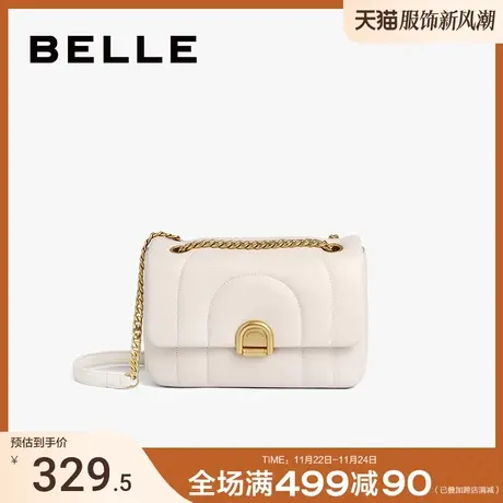 百丽包包女秋季2024新款时尚通勤上班黑色链条单肩斜挎包X6637BX3图片